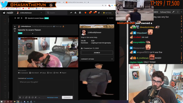 Hasan scares himself