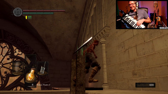 Dark Souls played with Keytar that toots when pressed