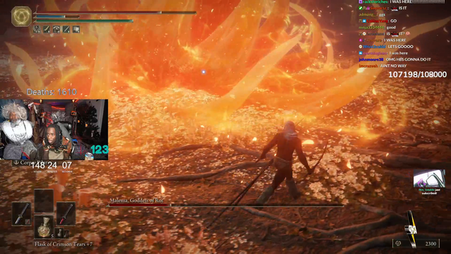 Kai Cenat defeats Malenia after 400+ deaths in over 24 hours