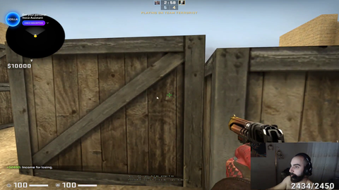 Sliker turns on wallhacks in CS:GO 1v1 but still loses.