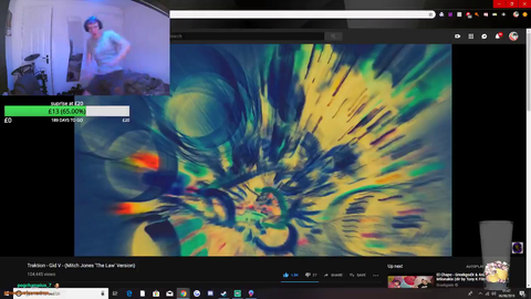 Guy dances to stream without realizing they can't hear the music.