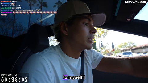 Marlon drives through a red light and keeps looking at chat while driving