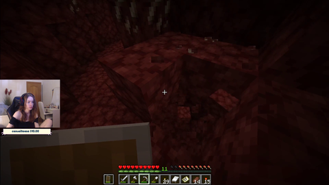 Nani tries to sleep in the Nether
