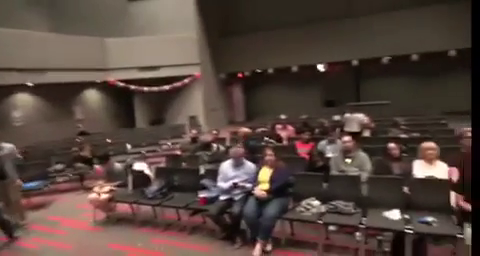 Ice and Sam go on stage in a college campus