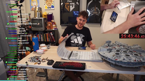 Stanz finishes 7,800 lego piece millennium falcon after 26 hours of streaming