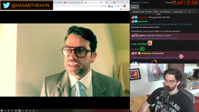 Hasan watches a Christopher Nolan film on stream.