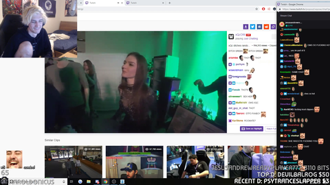 xQc sees his chats reaction of meeting Twitch Thots at Epic party