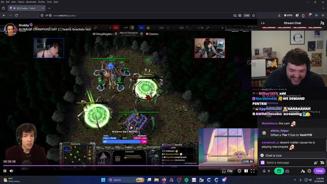 Simply Checks in on Dantes During Grubby's WC3 Tournament