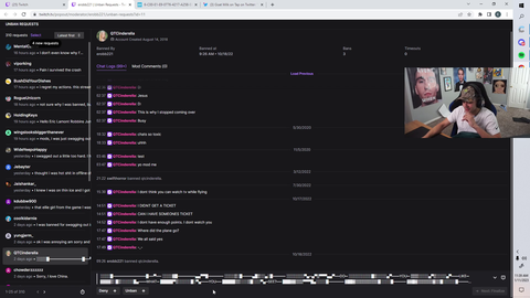 QTCinderella asks for an unban in Erobb221's chat
