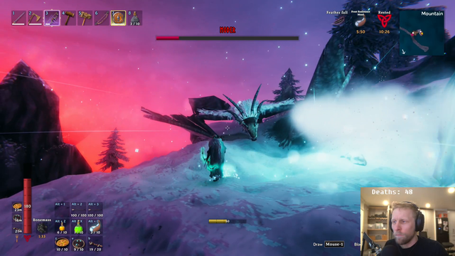 Quin ragequits after dying to Moder in Valheim Harcore (he stalled this fight for over 2hours)