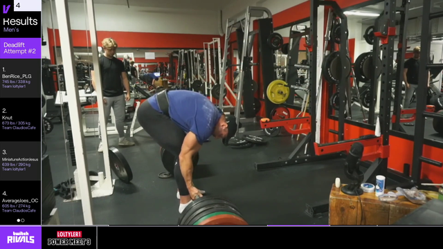 Knut deadlifts 320kg in T1's twitch rivals. New PR
