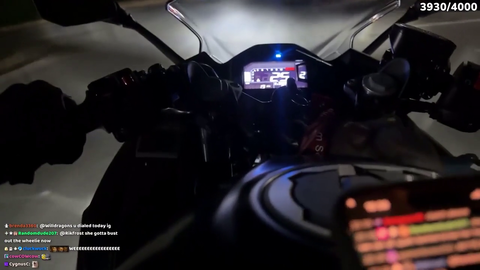 Bonnie falls off her new motorcycle and can’t pick it back up