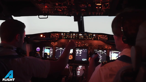 Jermas impression of a pilot talking into the radio, bugs out