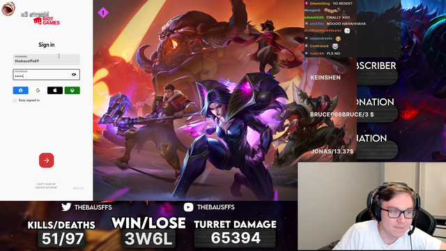 Thebausffs gets banned for dying too much in league of legends