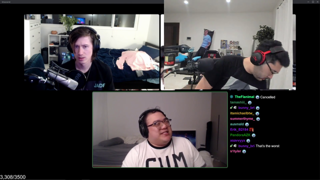 Peter spills his drink on his stream pc