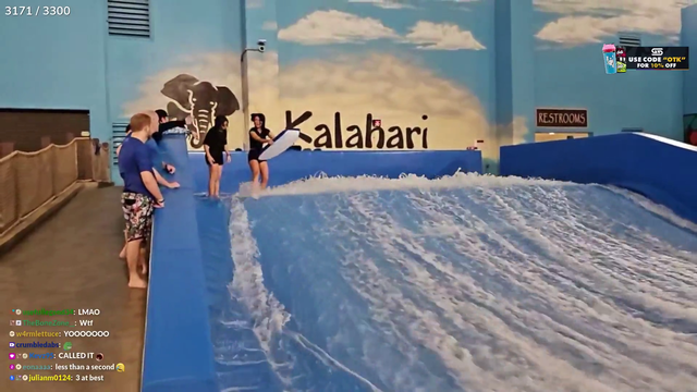 ExtraEmily showcases her surfing skills once again at the waterpark