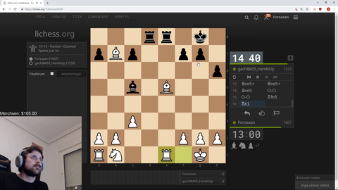 Swedish grand master takes a free piece