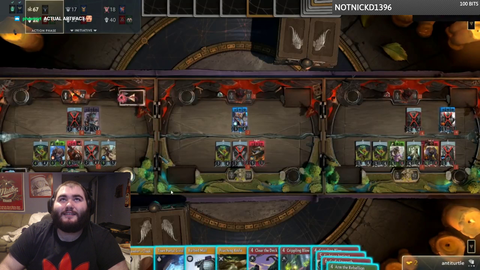 The only streamer in the Artifact section still playing Artifact
