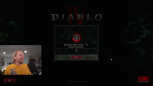 After 200 minutes que and 3 disconnects Diablo 4 streamer finally loses his mind