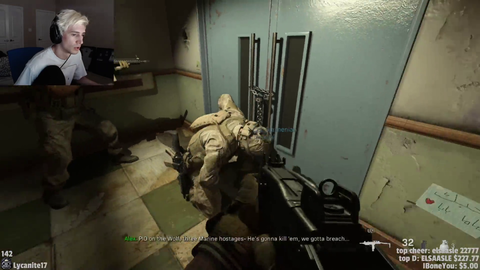 Human Walking Stick attempts to breach a door