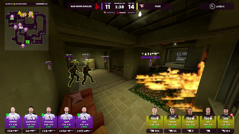 Bad News Eagles' gxx- gets an ace with an AWP against Faze Clan during the BLAST Major