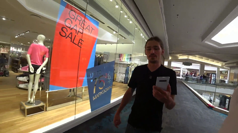 Dkane pointing where to go to blind people.