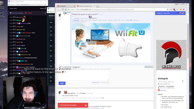 Greek realizes he’s too fat to play on the wii