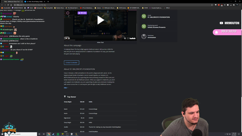 MrMouton does a charity stream for St. Baldrick's Foundation