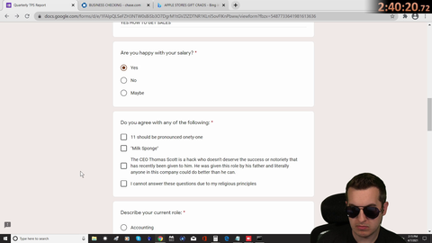 Kitboga chokes on his lunch after Scammer asks difficult HR form question