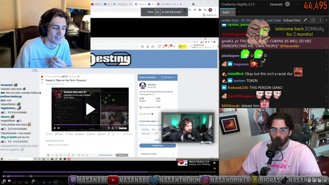 Hasan short circuits xqc