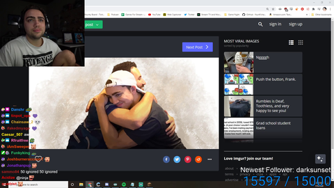 A viewer makes a portrait of Mizkif and Reckful