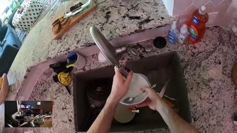 Greek washing dishes