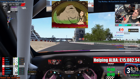 Simracer finishing and winning 24h solo race