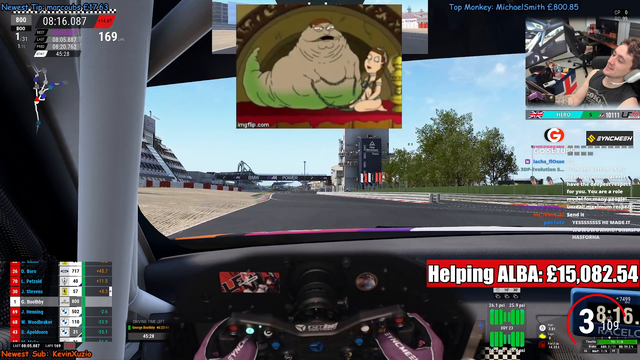 Simracer finishing and winning 24h solo race