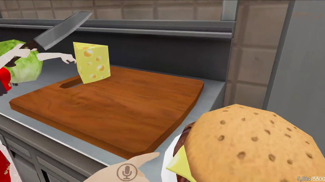 Roflgator malding over tomatoes in VR