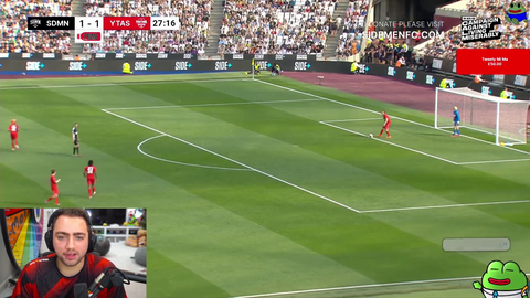 XQC uses his shadow clone to kick the ball