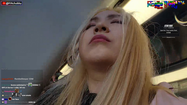 Hachu Falls Asleep on the Train