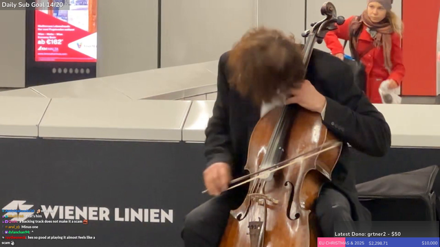 guy loves to play a cello