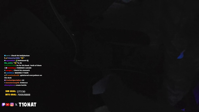 Nat blacklights Lacari's chair