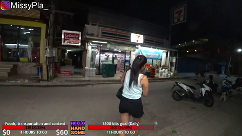 kid makes a lady fall from her motorbike