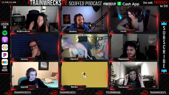 Train talking about ass-play on podcast