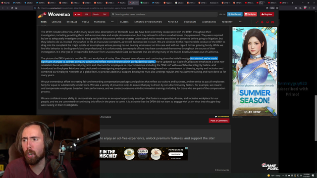 Asmon about code of conduct for Blizzards employees
