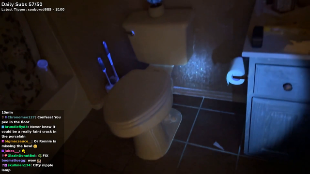 Julia checks her guest bathroom with a blacklight.
