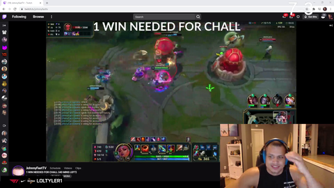 Tyler spectates a guy whose 1 win away from Challenger and needs to end the game in 3 mins before the season is over.