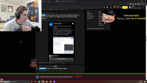 xQc has a hot take on Destiny