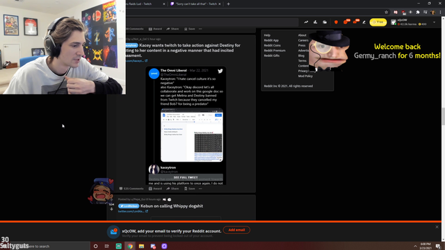 xQc has a hot take on Destiny