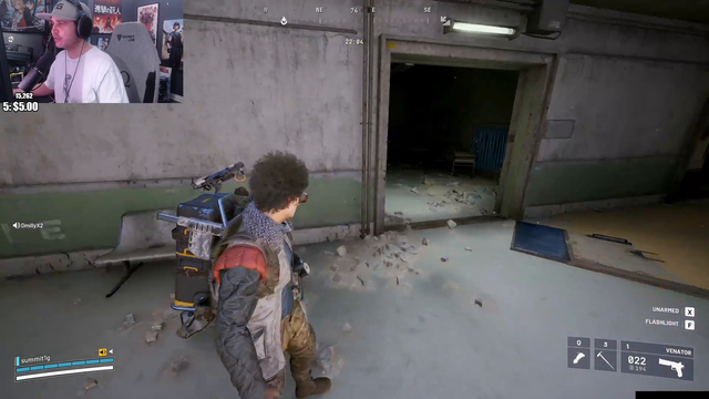 Summit runs into a friendly raider.