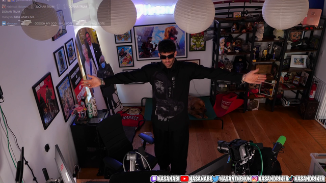 Hasan plays & dances to Republican propaganda music