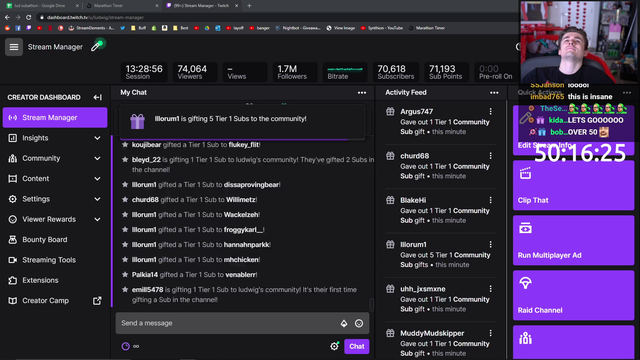 Chat fires back at Ludwig timer bug with some 5Head moderator leadership