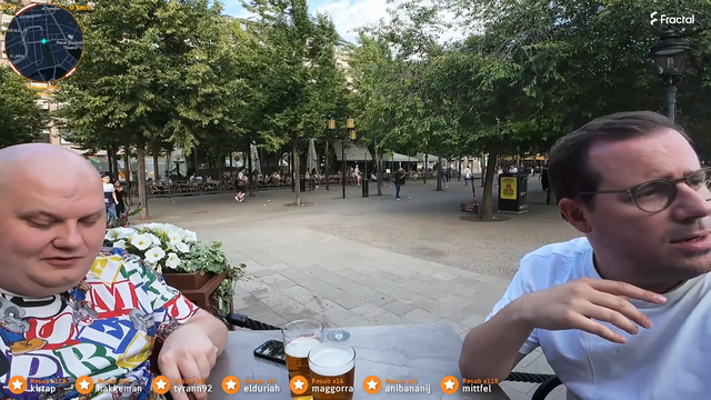 Waitress spilled a glass of champagne on a swedish streamer.
